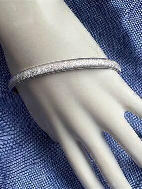 Monet Silver Textured Bangle Bracelet